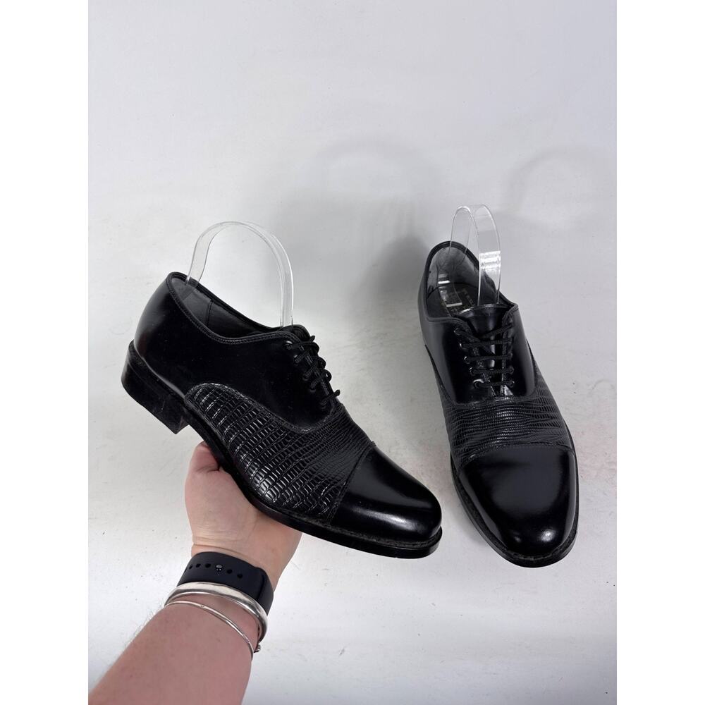 Stuart McGuire Neolite Dress Shoes Men's 9 Black Patent Leather Lace-Up Low Top
